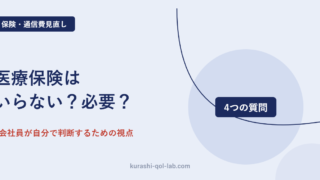 医療保険が必要かどうかを判断するための4つの質問を示す図