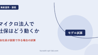 会社員が副業でマイクロ法人を作った場合の社会保険料をモデルケースで試算する図